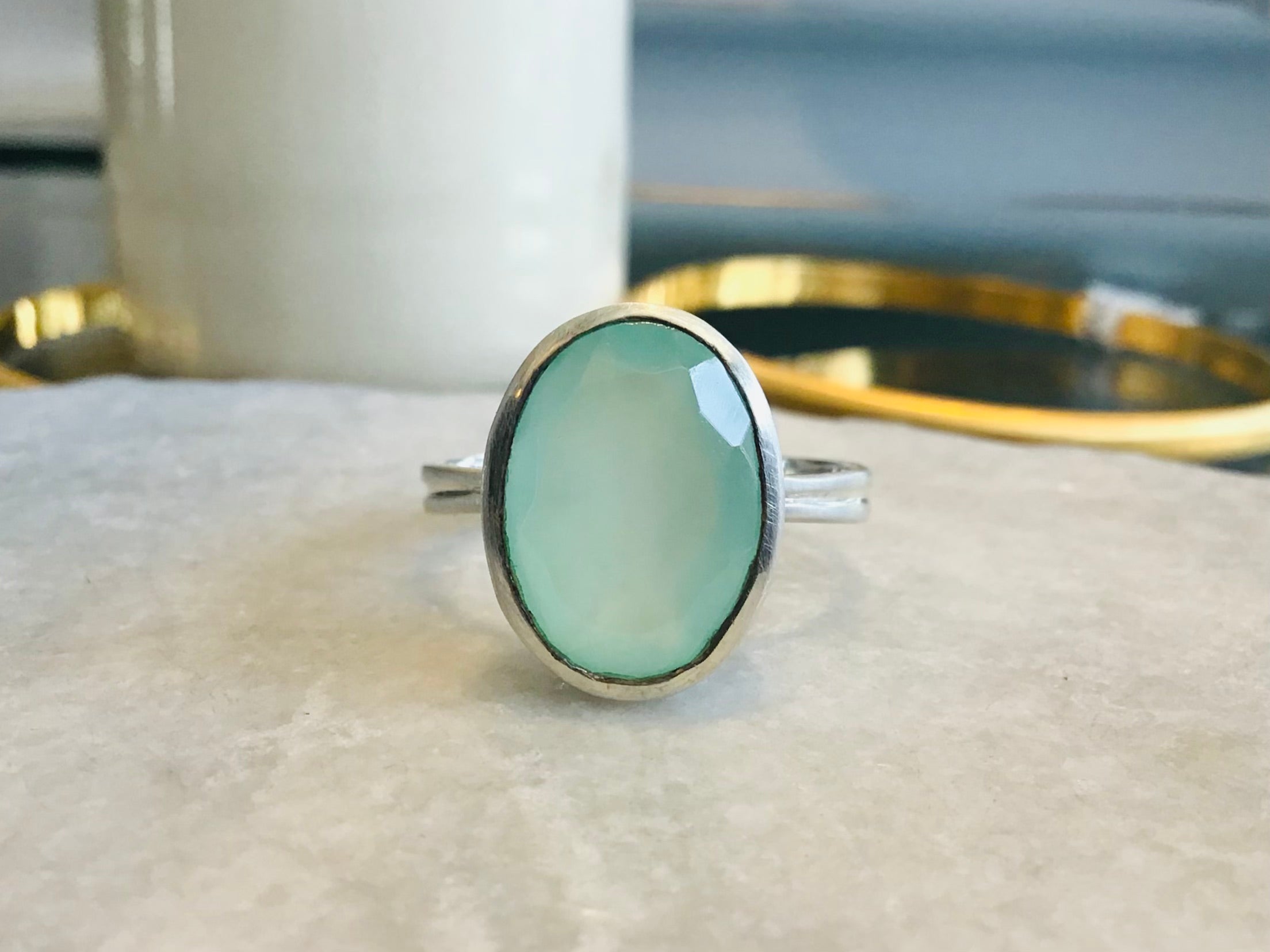 新品 V by Laura Vann Chalcedony ring V Chalcedony Ring, SS | Muse Jewelry Online Store